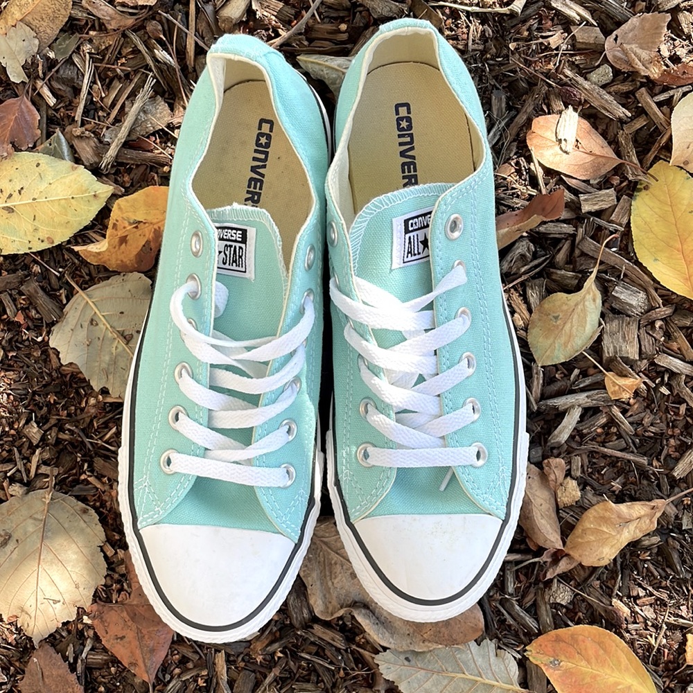 WOMENS ALL STAR CHUCK TAYLOR CONVERSE SNEAKERS  - 9 - MINT GREEN - BRAND NEW ! - Picture 2 of 6